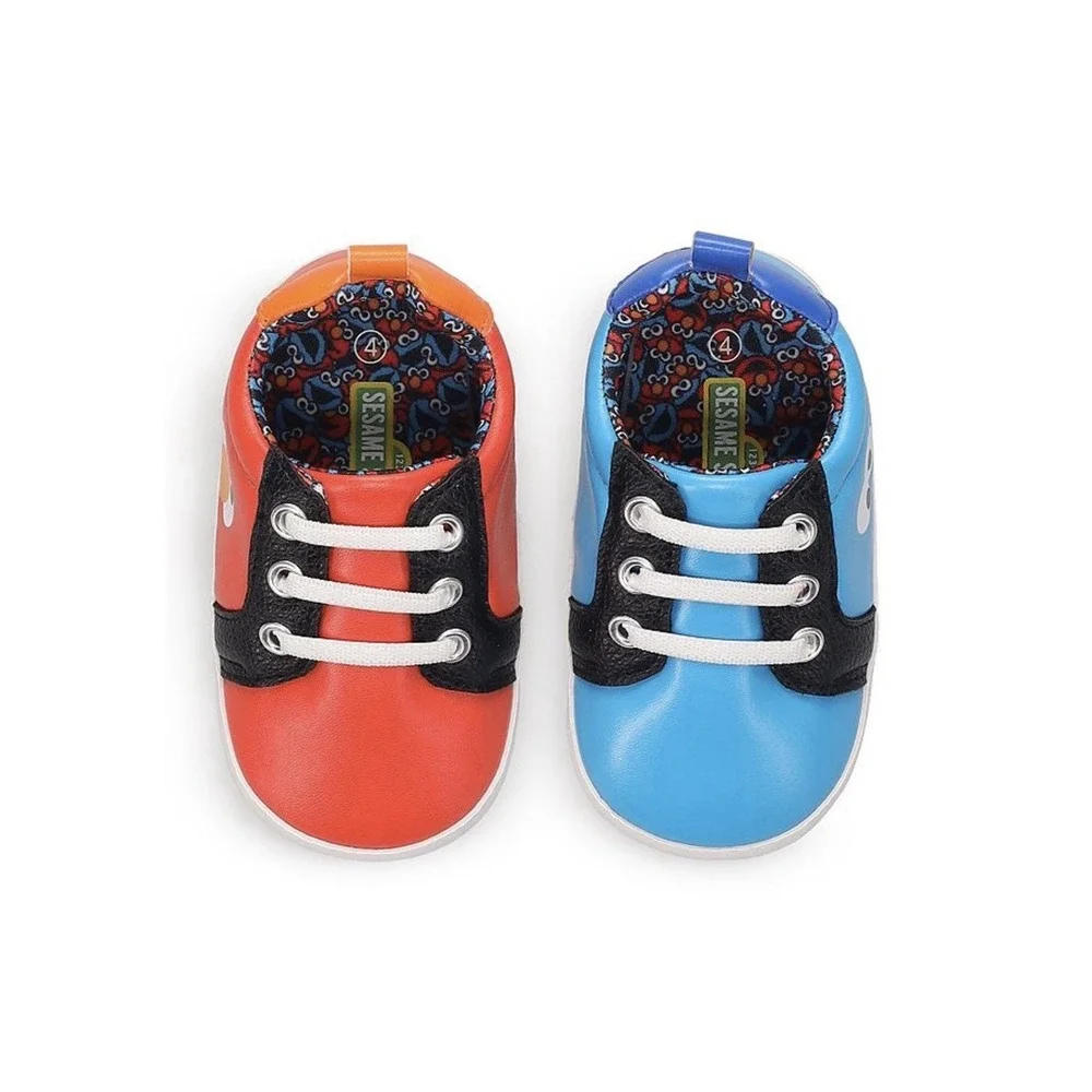 Sesame Street Toddler Shoes Size 4 Elmo Cookie Monster Red Blue Sneakers NEW